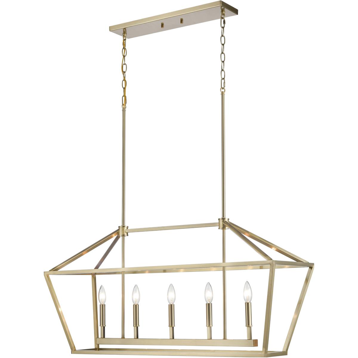 Millennium Lighting 3245-MG Corona 5 Light 40 inch Modern Gold Linear Chandelier Ceiling Light